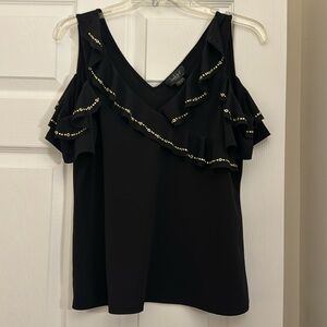 Belldini black top with gold and silver size medium top
